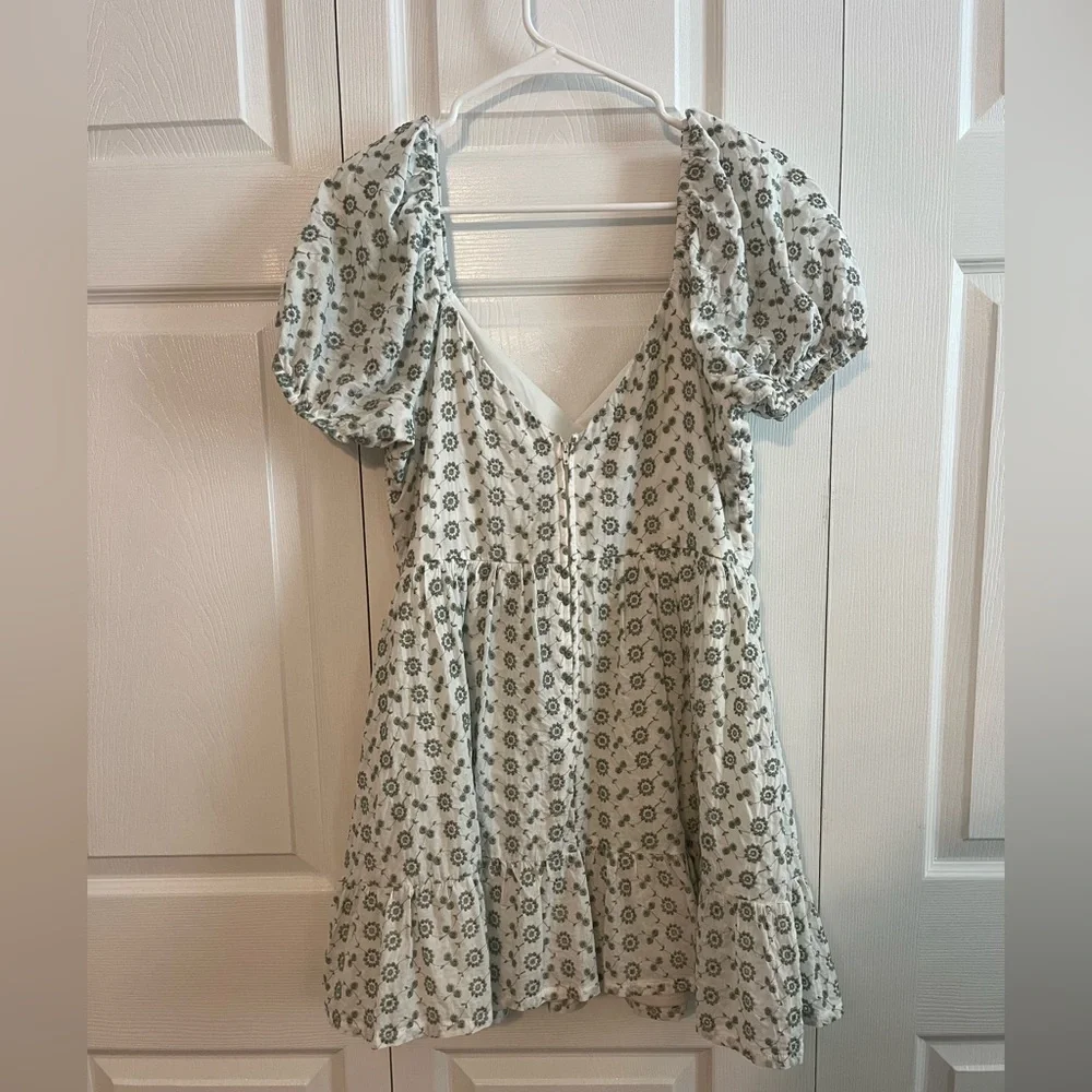 Altar'd State White and Green Eyelet Dress - Picture 4 of 8